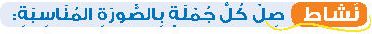 نشاط صل كل جملة بالصورة المناسبة